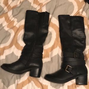 Black heeled boots missimo brand size 6 brand new